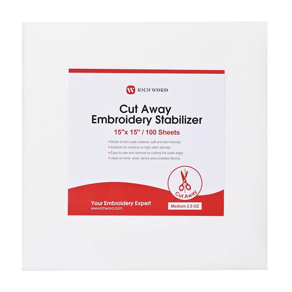 Tear Away Embroidery Stabiliser Heavy - Pre Cut sheets pack of 100
