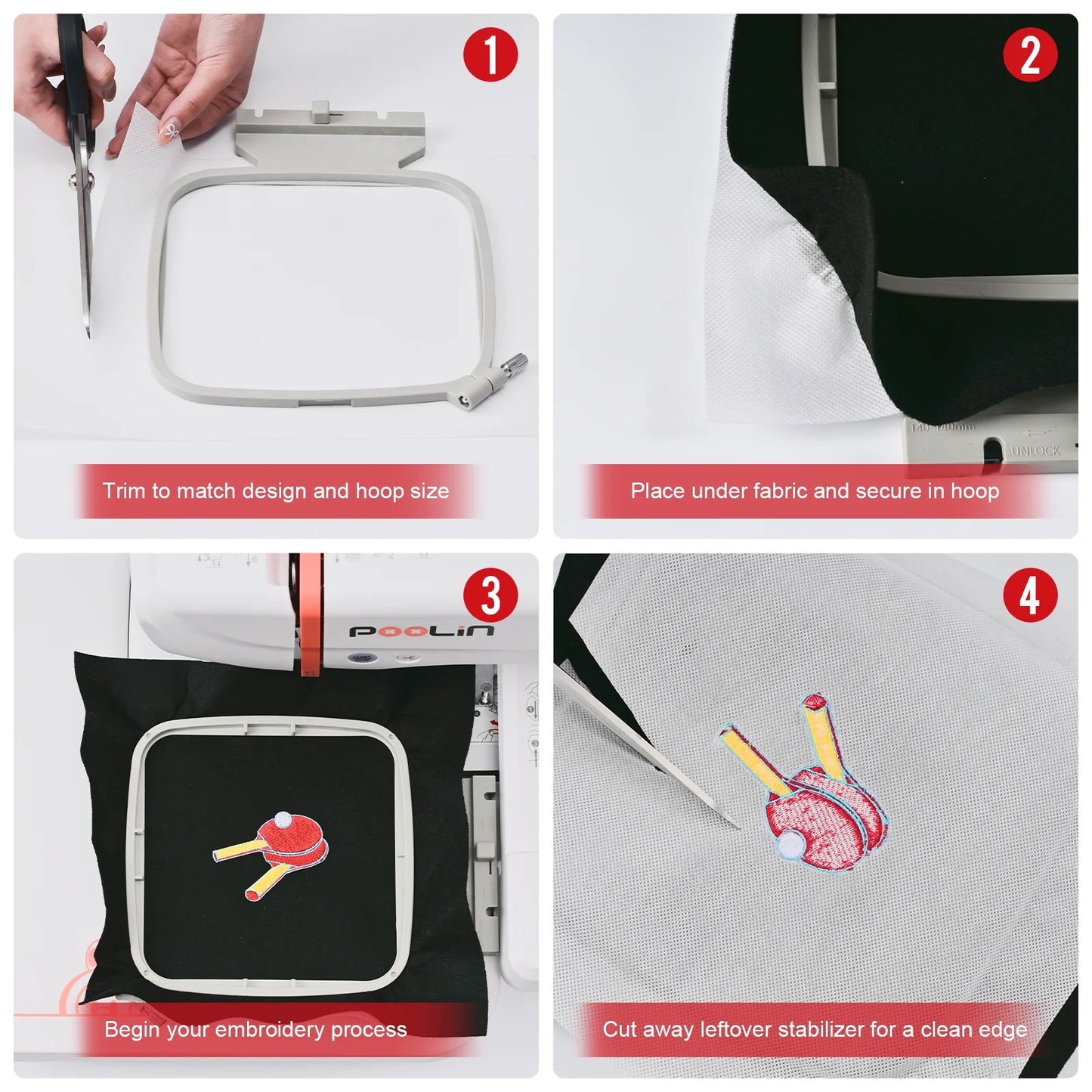 Tear Away Embroidery Stabiliser Heavy - Pre Cut sheets pack of 100