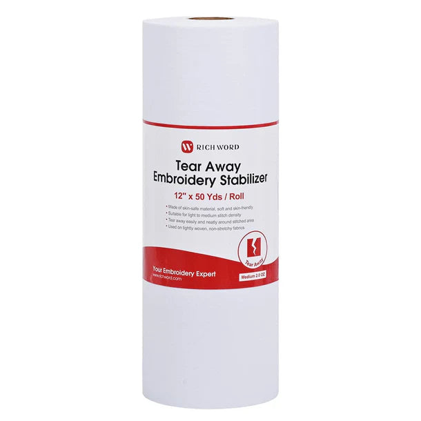 Richword Tear Away Stabiliser 12inch Roll 25yd & 50yd