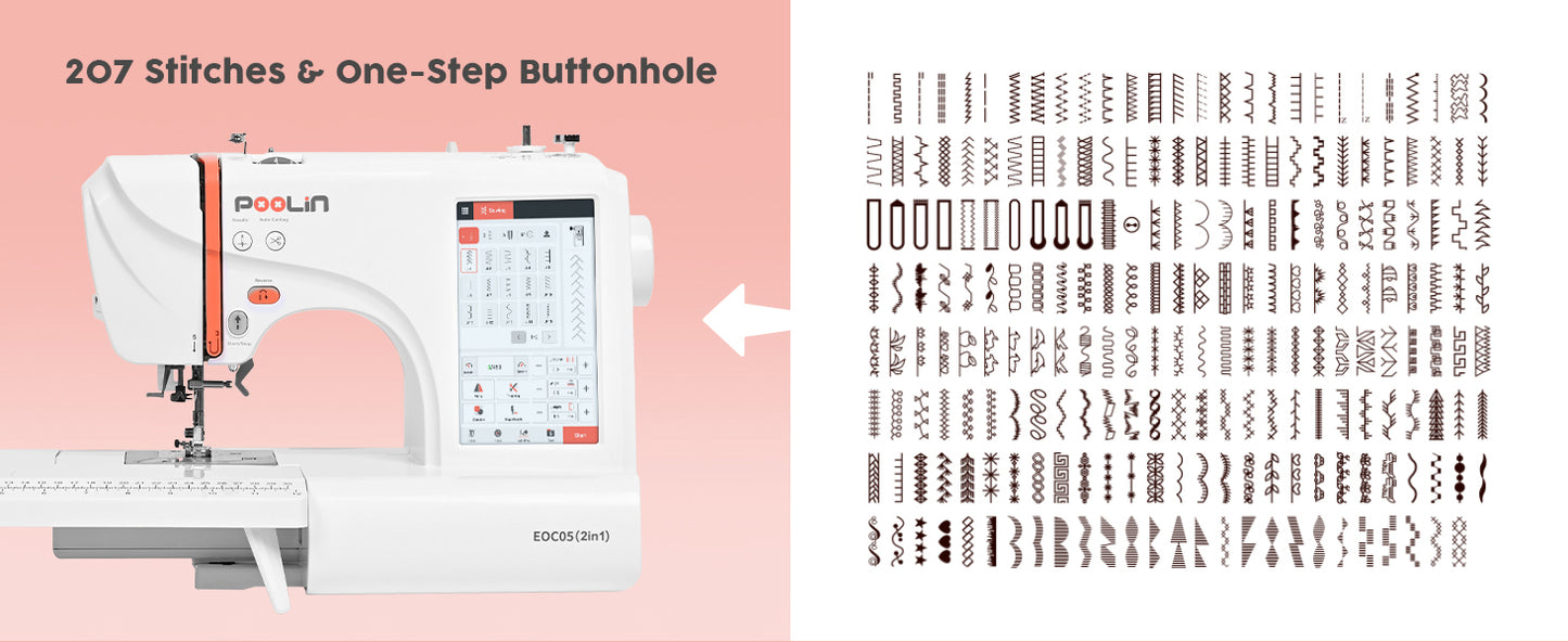 POOLIN EOC05(2in1) Sewing & Embroidery Machine